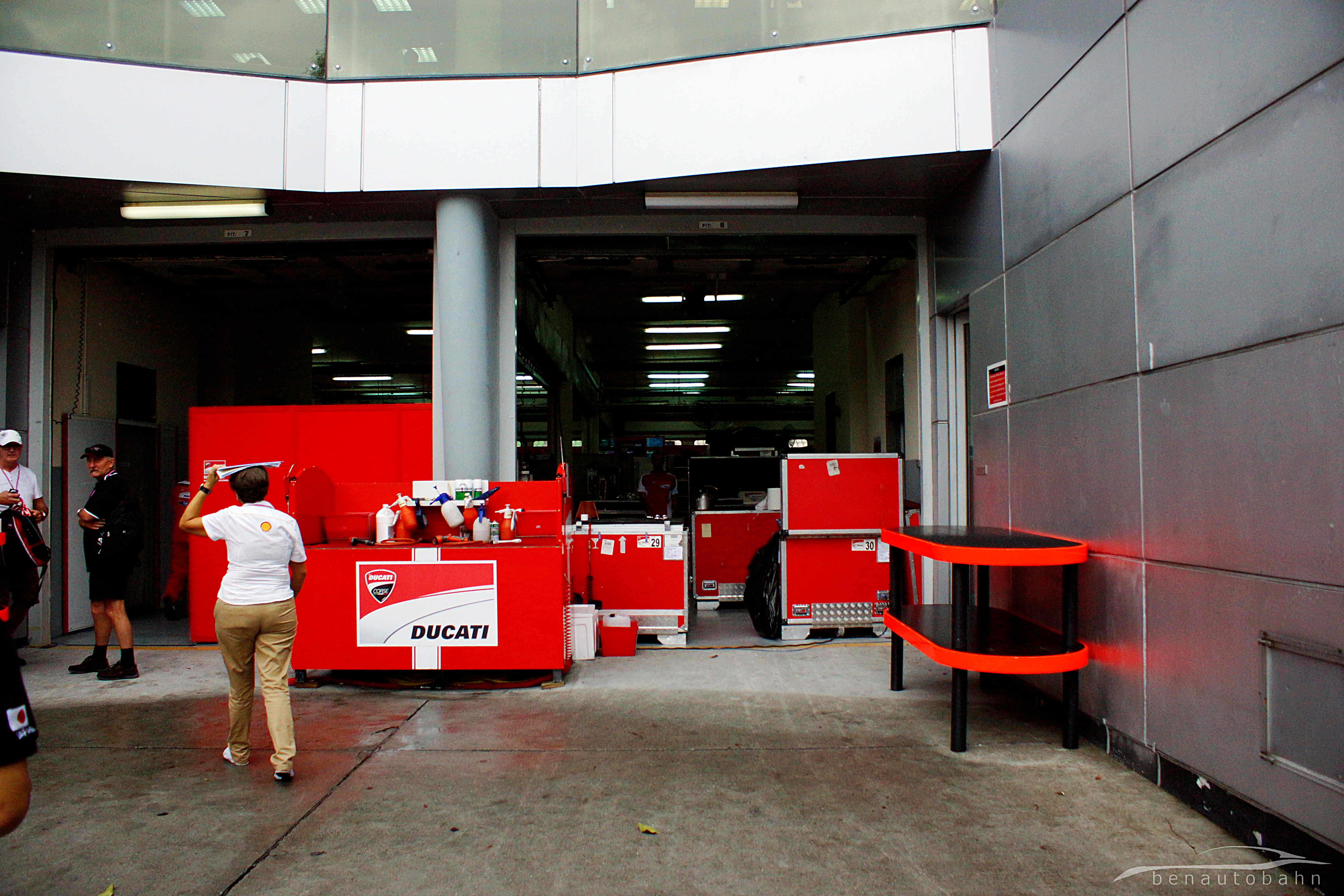Ducati Team's pit garage